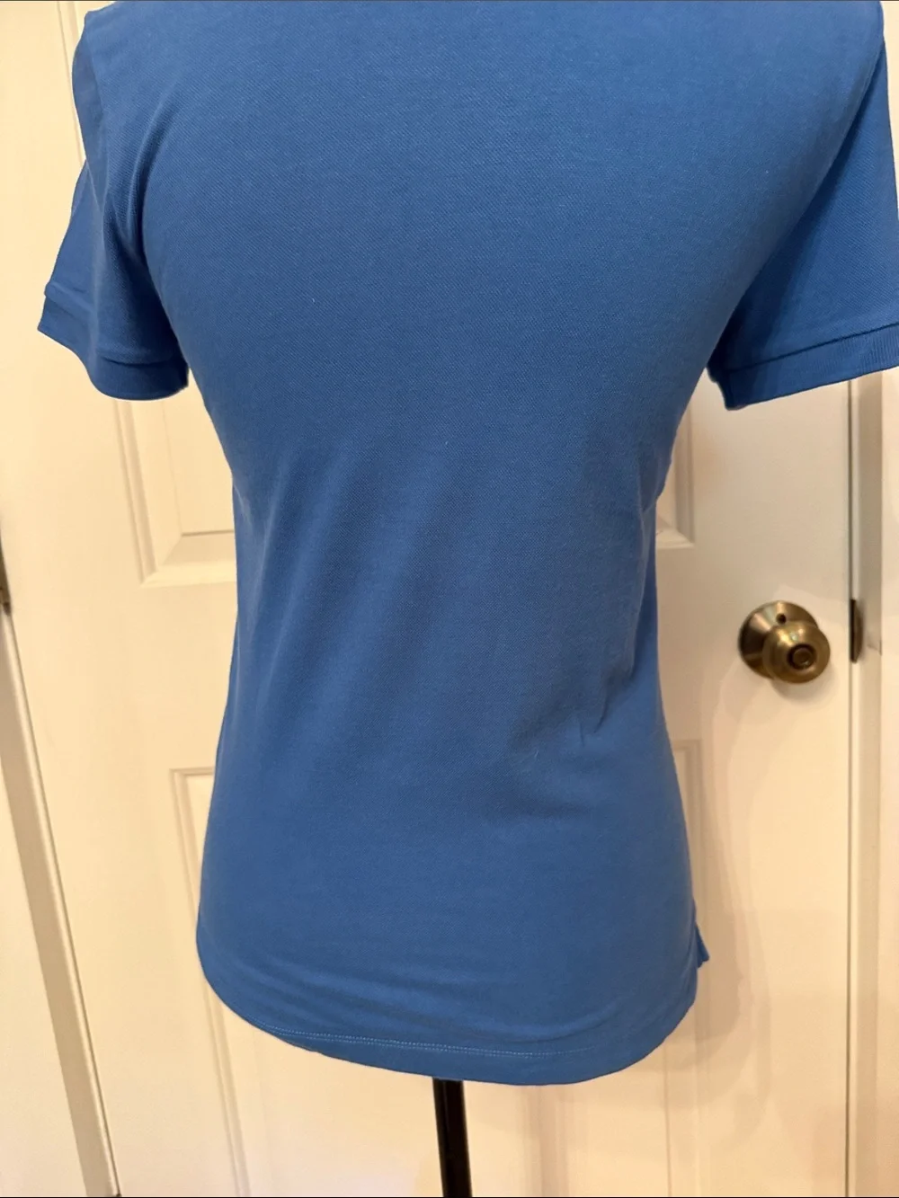 KATE SPADE TOP POLO SHIRT BLUE SHORT SLEEVE TEE PINK ACCENT Size S